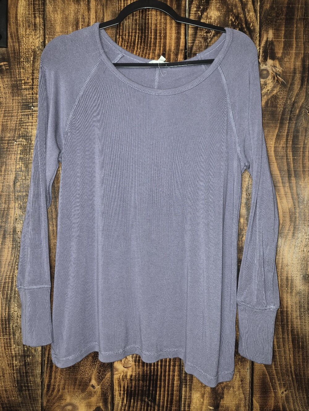Maurices Women’s Large Dusty Lavender Ribbed Long Sleeve Top Snap Cuffs